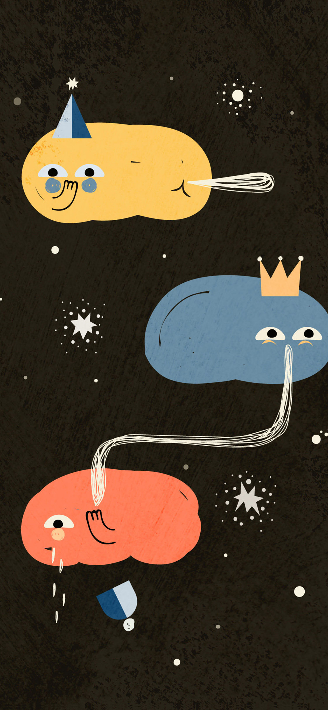 [2436×1125]手绘 创意 黑 异想 苹果手机动漫壁纸图片