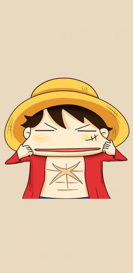 [2436x1125]手绘 海贼王 草帽海贼团路飞 苹果手机动漫壁纸图片