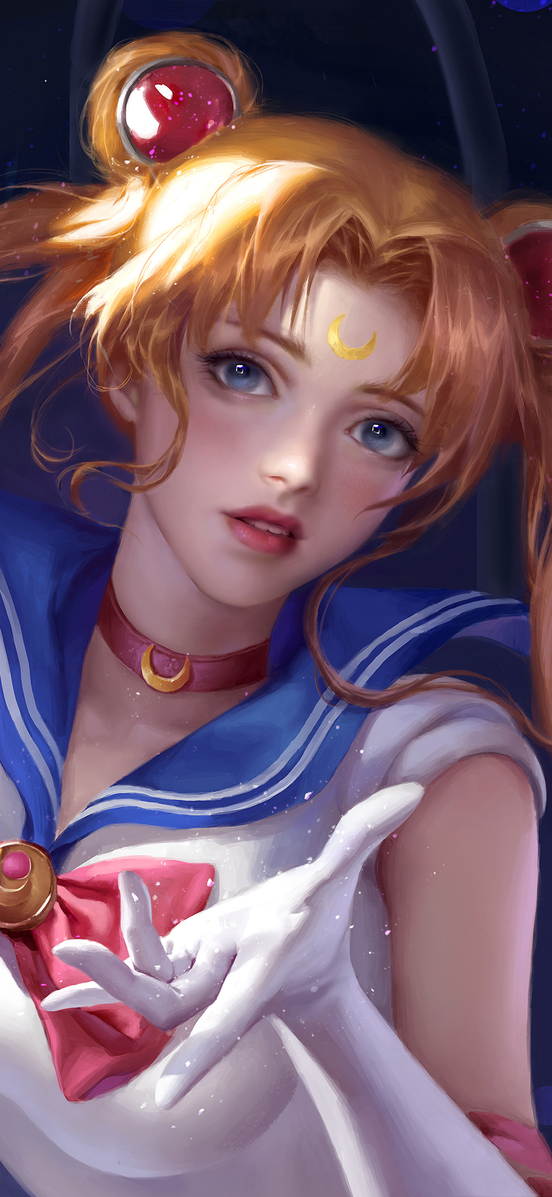 [2436×1125]手绘版 动漫少女  美少女战士 苹果手机动漫壁纸图片