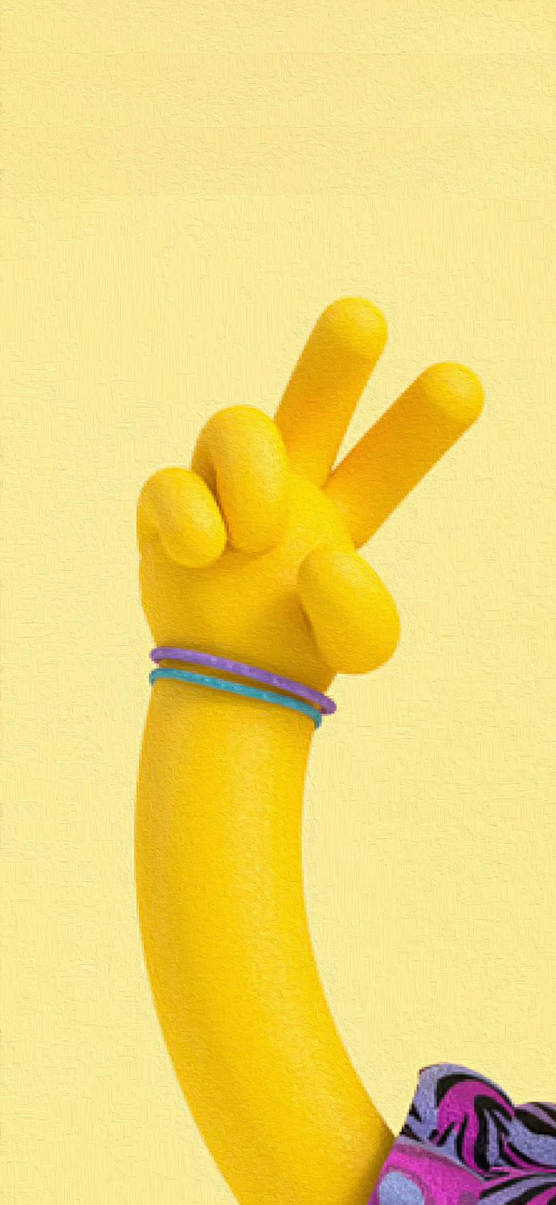 [2436×1125]手部 特写 剪刀手 比耶 苹果手机动漫壁纸图片