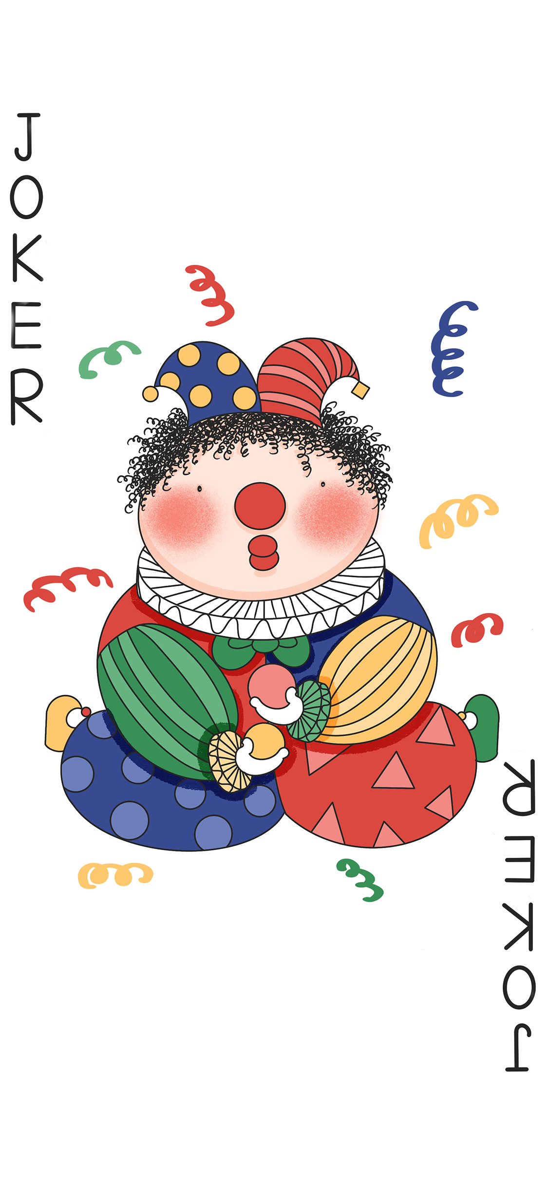 [2436×1125]扑克牌 大王 joker 小丑 苹果手机动漫壁纸图片