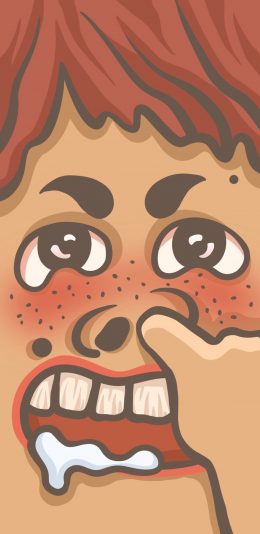 [2436x1125]抠鼻 雀斑 口水 鼻孔 痣 苹果手机动漫壁纸图片