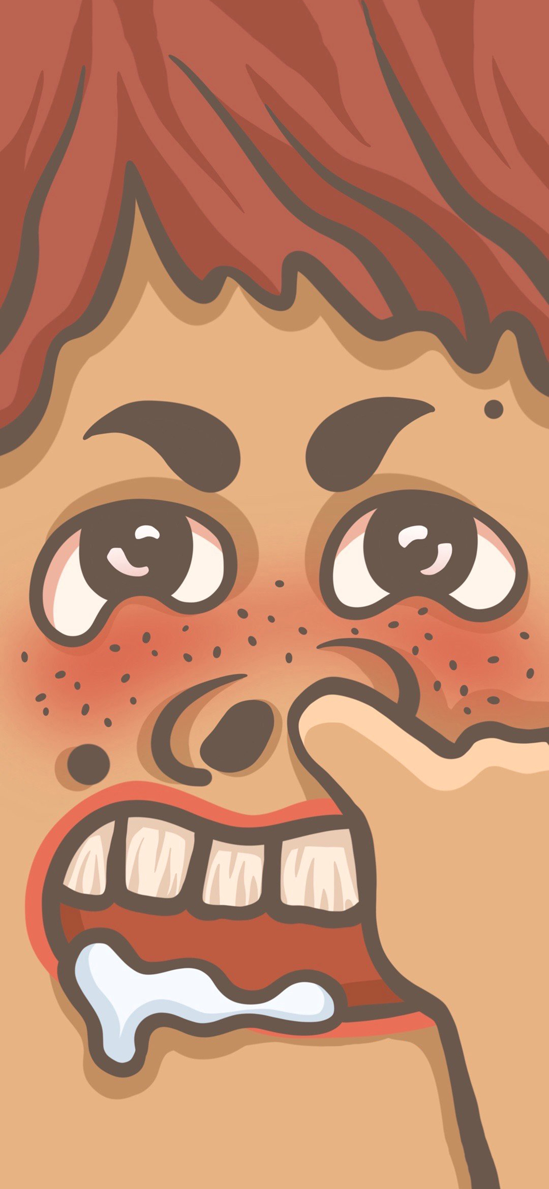 [2436×1125]抠鼻 雀斑 口水 鼻孔 痣 苹果手机动漫壁纸图片