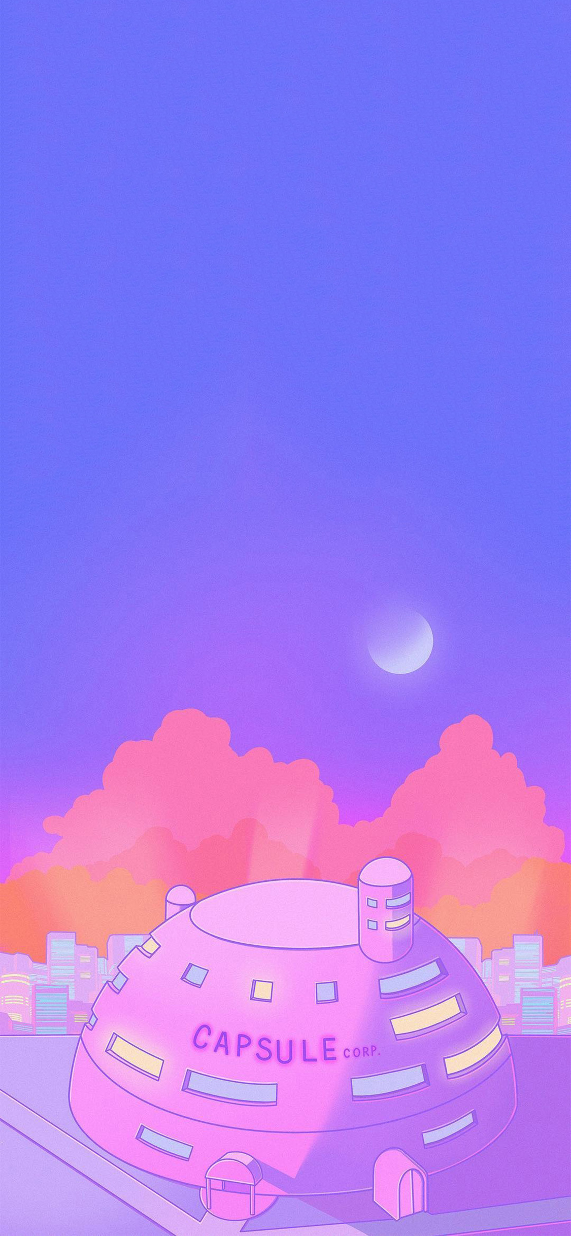 [2436×1125]插图 CAPSULE CORP 粉色 建筑 苹果手机动漫壁纸图片