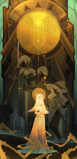 [2436x1125]插图 二次元 女孩 剑客 守护 苹果手机动漫壁纸图片