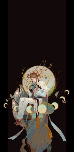 [2436x1125]插图 二次元 少年 哭泣 苹果手机动漫壁纸图片