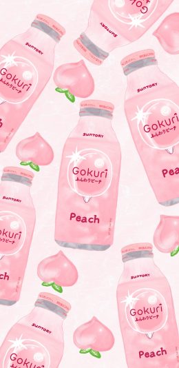 [2436x1125]插图 元气 水蜜桃 饮品 平铺（取自微博：鸡腿子趁热吃） 苹果手机动漫壁纸图片