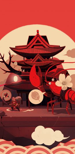 [2436x1125]插图 动漫 龙虾 武术 苹果手机动漫壁纸图片