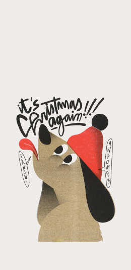 [2436x1125]插图 卡通 狗狗 小红帽 苹果手机动漫壁纸图片