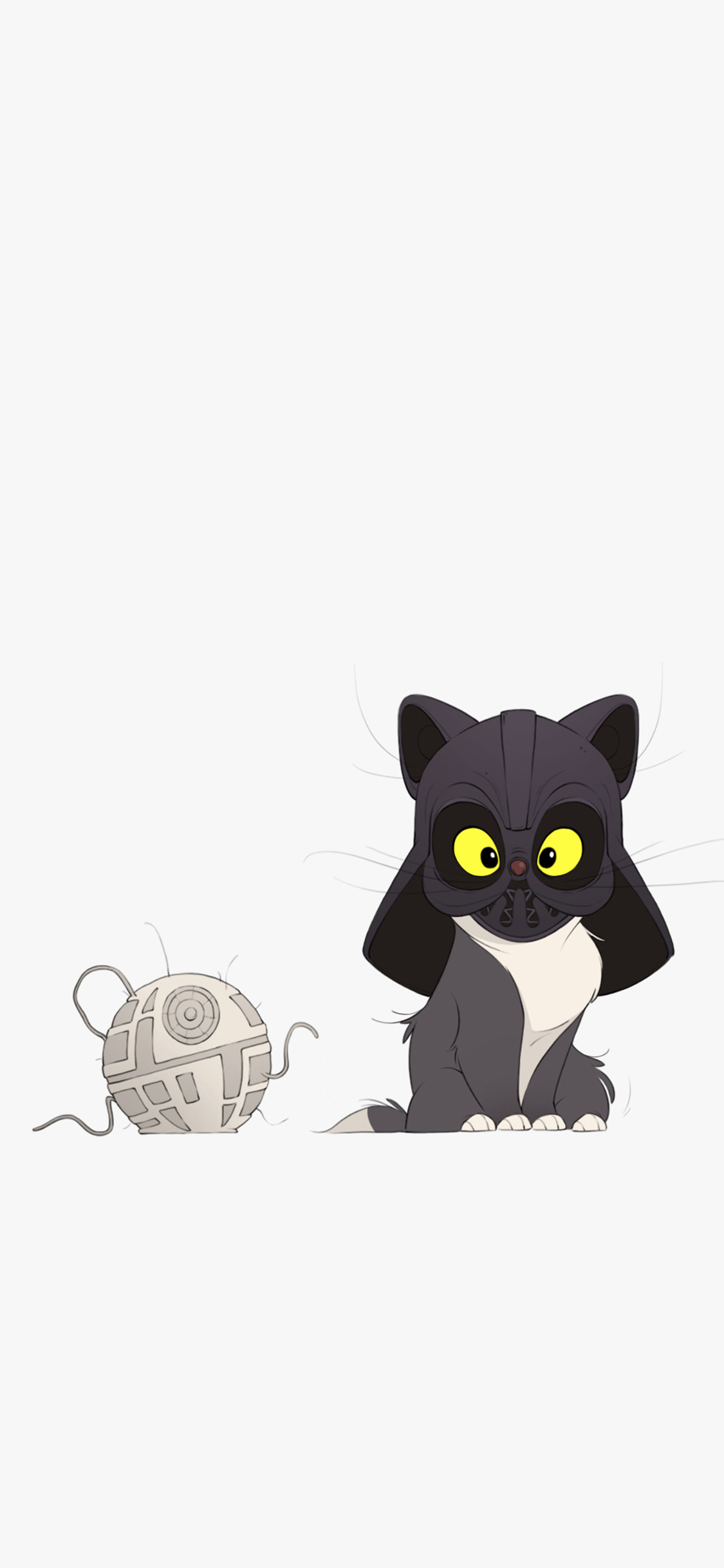 [2436×1125]插图 卡通 猫咪 面具 苹果手机动漫壁纸图片