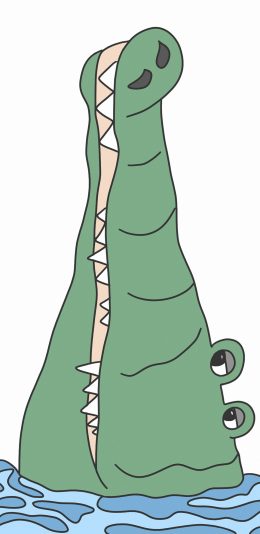 [2436x1125]插图 卡通 鳄鱼 可爱（取自微博：寄喜饼给你喔） 苹果手机动漫壁纸图片