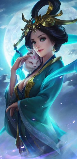 [2436x1125]插图 古风 美女 宠物 苹果手机动漫壁纸图片