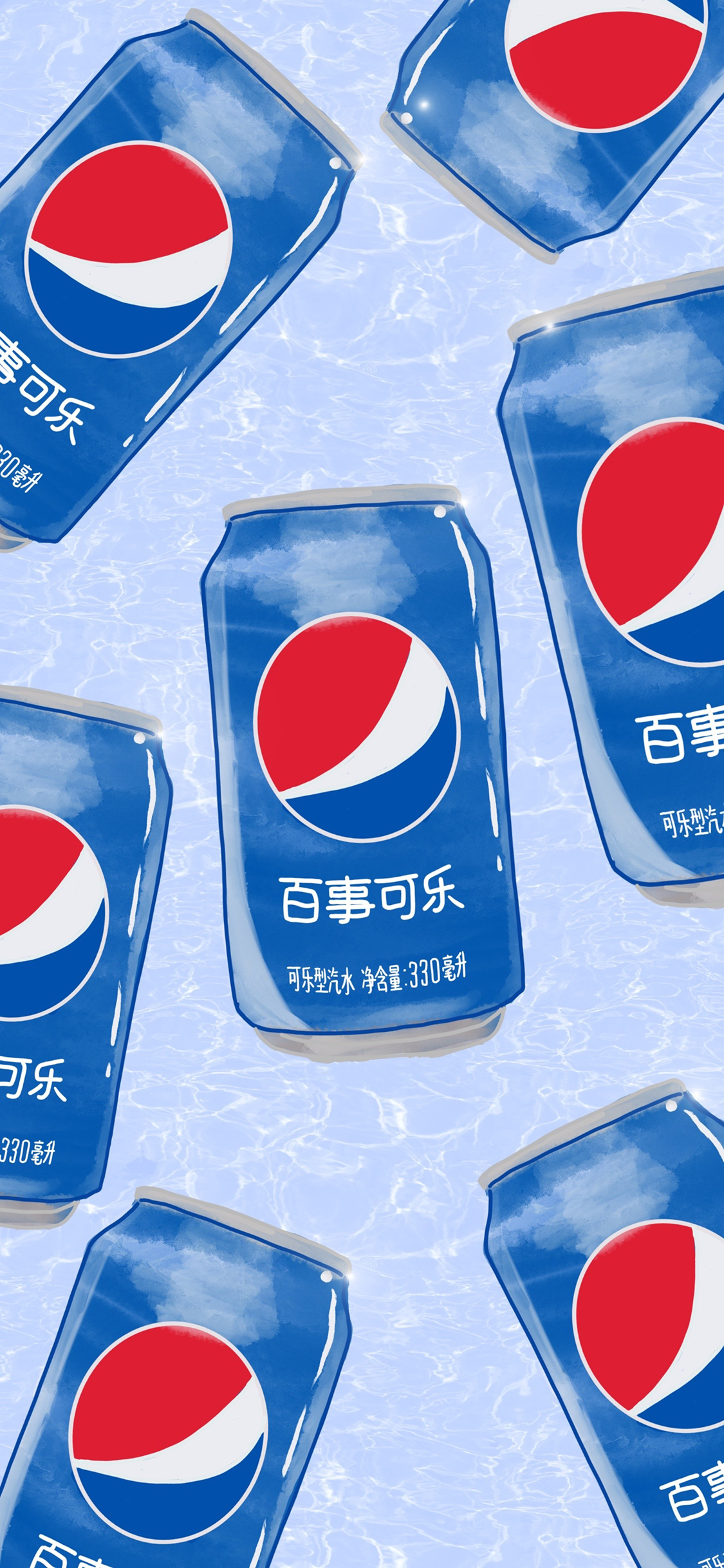 [2436×1125]插图 可口可乐 饮品 平铺（取自微博：鸡腿子趁热吃） 苹果手机动漫壁纸图片