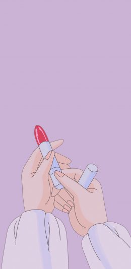 [2436x1125]插图 唇膏 口红 苹果手机动漫壁纸图片