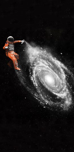 [2436x1125]插图 宇航员 旋涡 创意 苹果手机动漫壁纸图片
