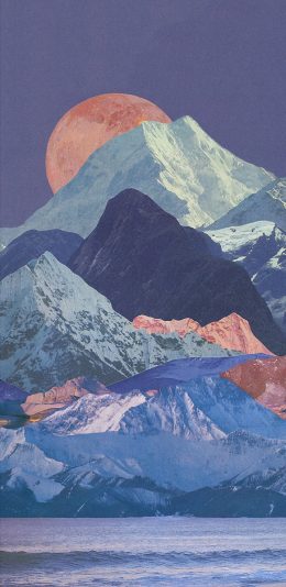 [2436x1125]插图 平面 山峰 风景 苹果手机动漫壁纸图片