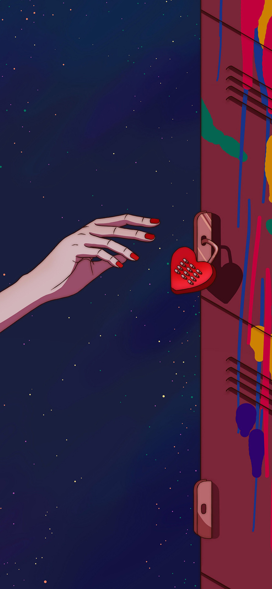 [2436×1125]插图 手 密码锁 柜子 苹果手机动漫壁纸图片