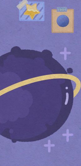 [2436x1125]插图 星球 紫色 星星 苹果手机动漫壁纸图片