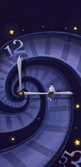 [2436x1125]插图 楼梯 时间 寓意 苹果手机动漫壁纸图片