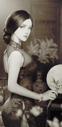 [2436x1125]插图 气泡 美女 二次元 苹果手机动漫壁纸图片