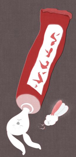 [2436x1125]插图 牙膏 兔子 创意 可爱（取自微博：magua） 苹果手机动漫壁纸图片