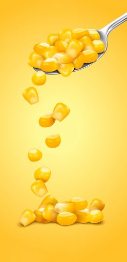 [2436x1125]插图 玉米 3D 黄色 颗粒 苹果手机动漫壁纸图片