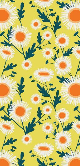 [2436x1125]插图 碎花 平铺 色彩 苹果手机动漫壁纸图片