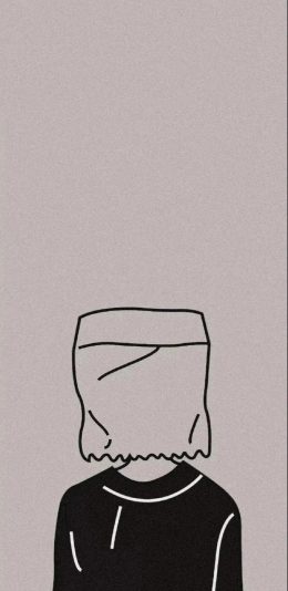 [2436x1125]插图 简笔 纸袋 人物 苹果手机动漫壁纸图片