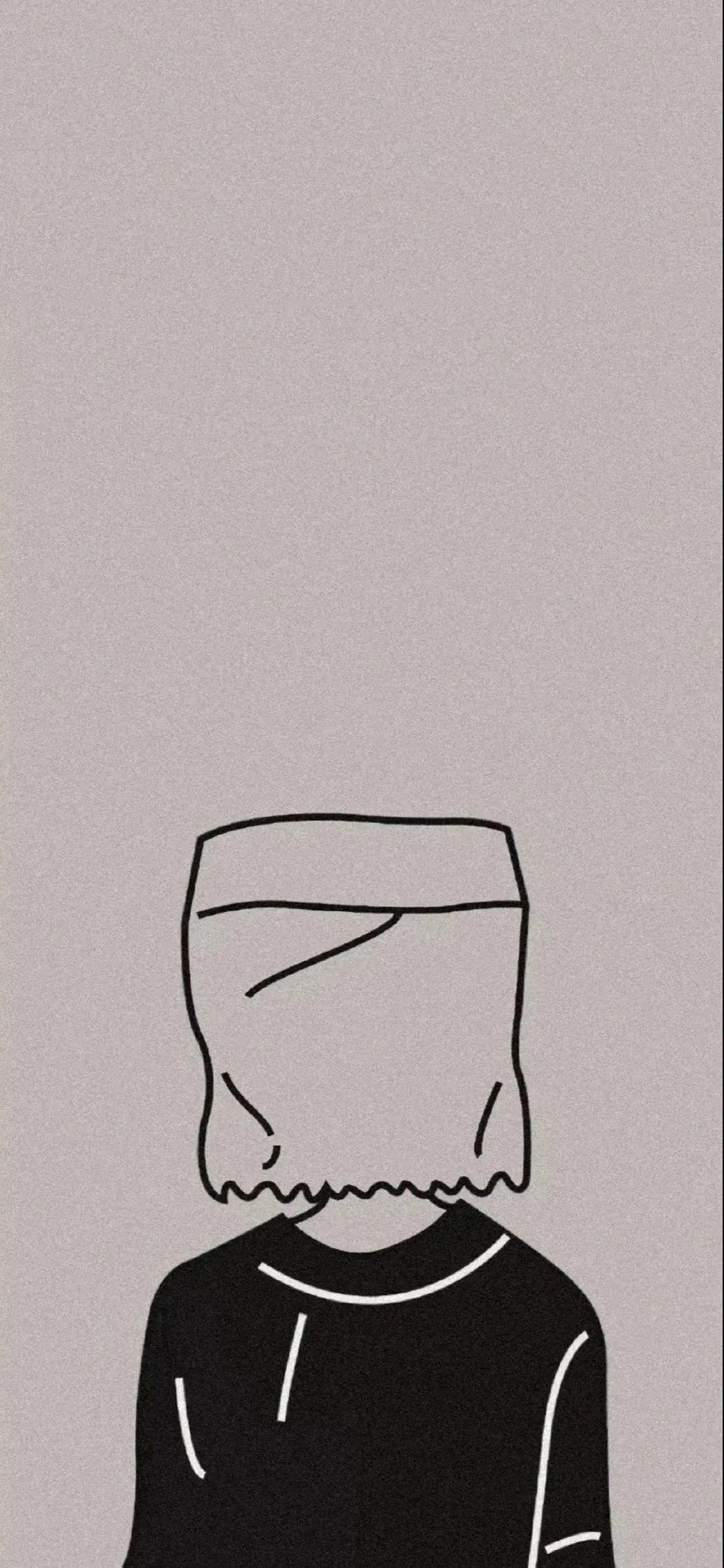 [2436×1125]插图 简笔 纸袋 人物 苹果手机动漫壁纸图片