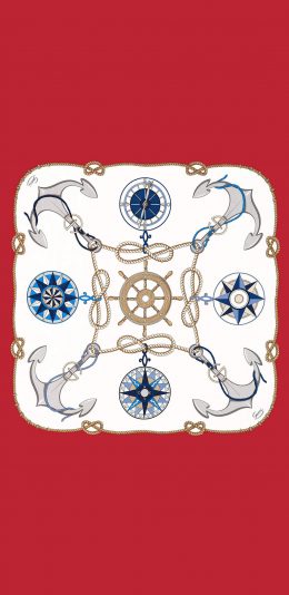 [2436x1125]插图 红色 船舵 绳索 苹果手机动漫壁纸图片