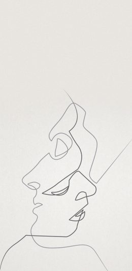 [2436x1125]插图 线条 简约 勾勒 苹果手机动漫壁纸图片