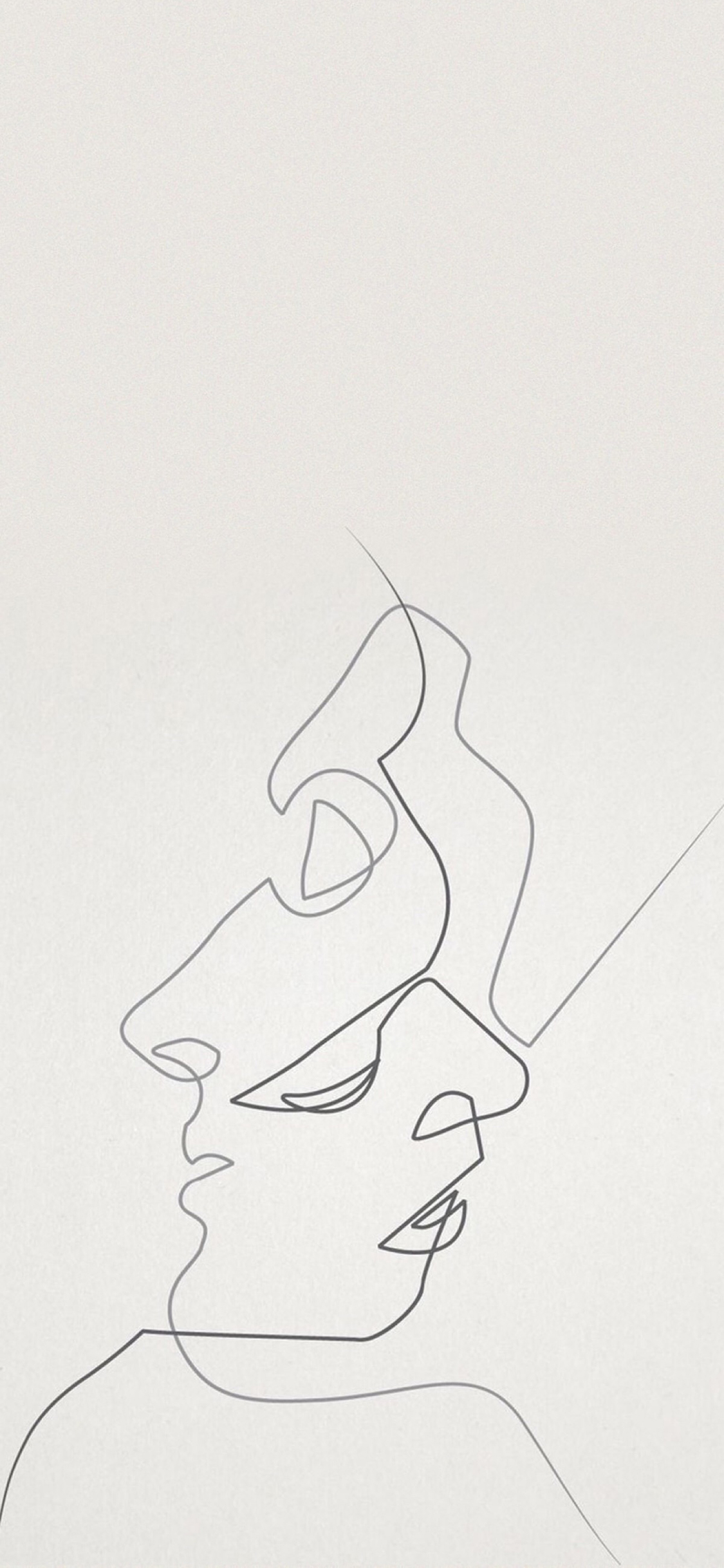 [2436×1125]插图 线条 简约 勾勒 苹果手机动漫壁纸图片