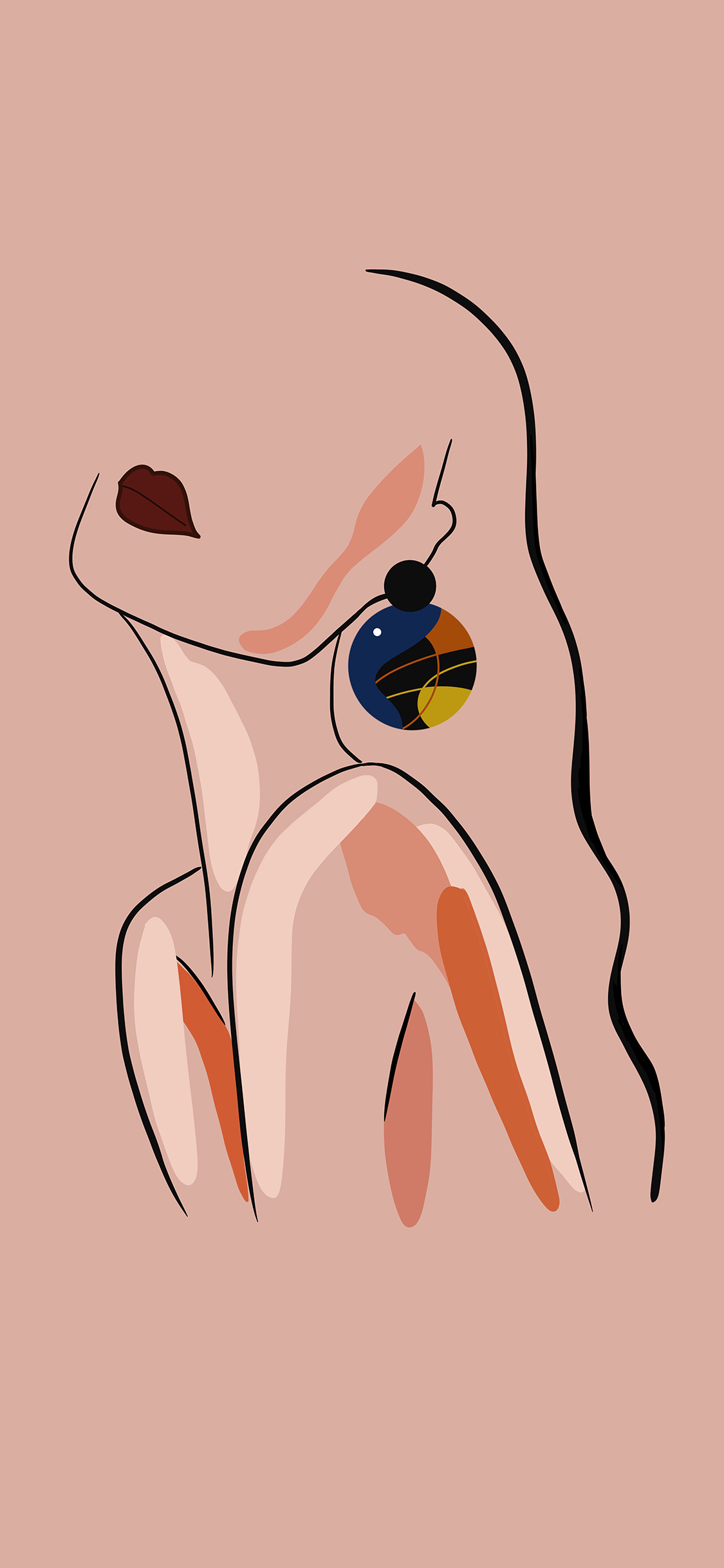 [2436×1125]插图 线条 艺术感 色彩 苹果手机动漫壁纸图片