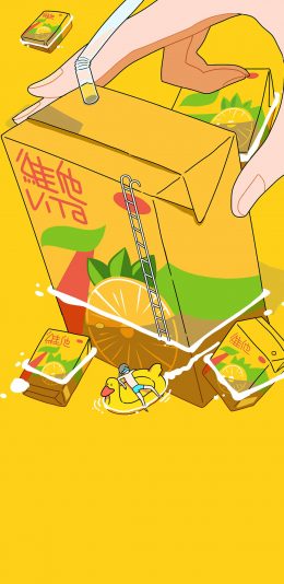 [2436x1125]插图 维他柠茶 VITA 苹果手机动漫壁纸图片