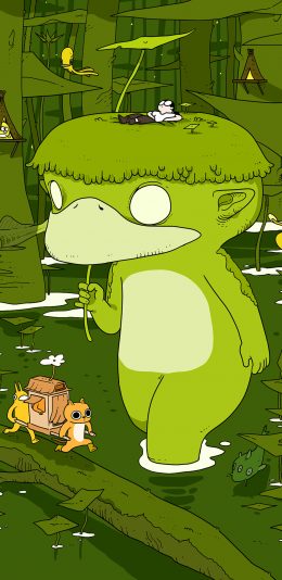 [2436x1125]插图 绿色 逃避型人格 林遭遇 苹果手机动漫壁纸图片