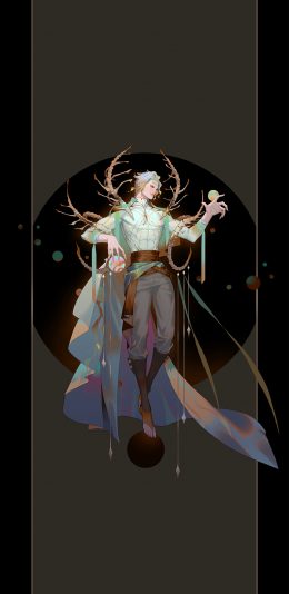 [2436x1125]插图 美少年 梦幻 行星 苹果手机动漫壁纸图片