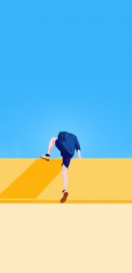 [2436x1125]插图 背影 攀爬 色彩 苹果手机动漫壁纸图片