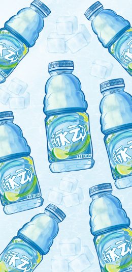 [2436x1125]插图 脉动 饮品 平铺（取自微博：鸡腿子趁热吃） 苹果手机动漫壁纸图片