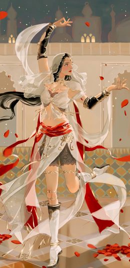 [2436x1125]插图 舞女 异域风情 色彩 苹果手机动漫壁纸图片