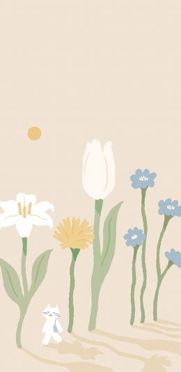 [2436x1125]插图 花朵 淡雅 萌物 苹果手机动漫壁纸图片