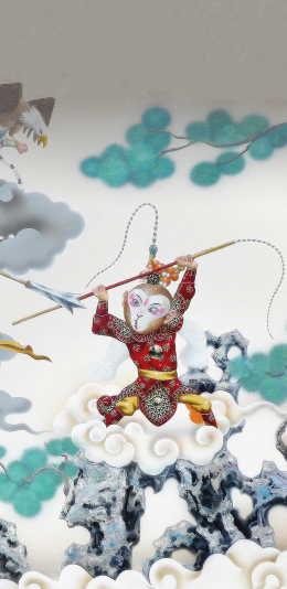 [2436x1125]插图 西游记 孙悟空 大闹天宫 苹果手机动漫壁纸图片