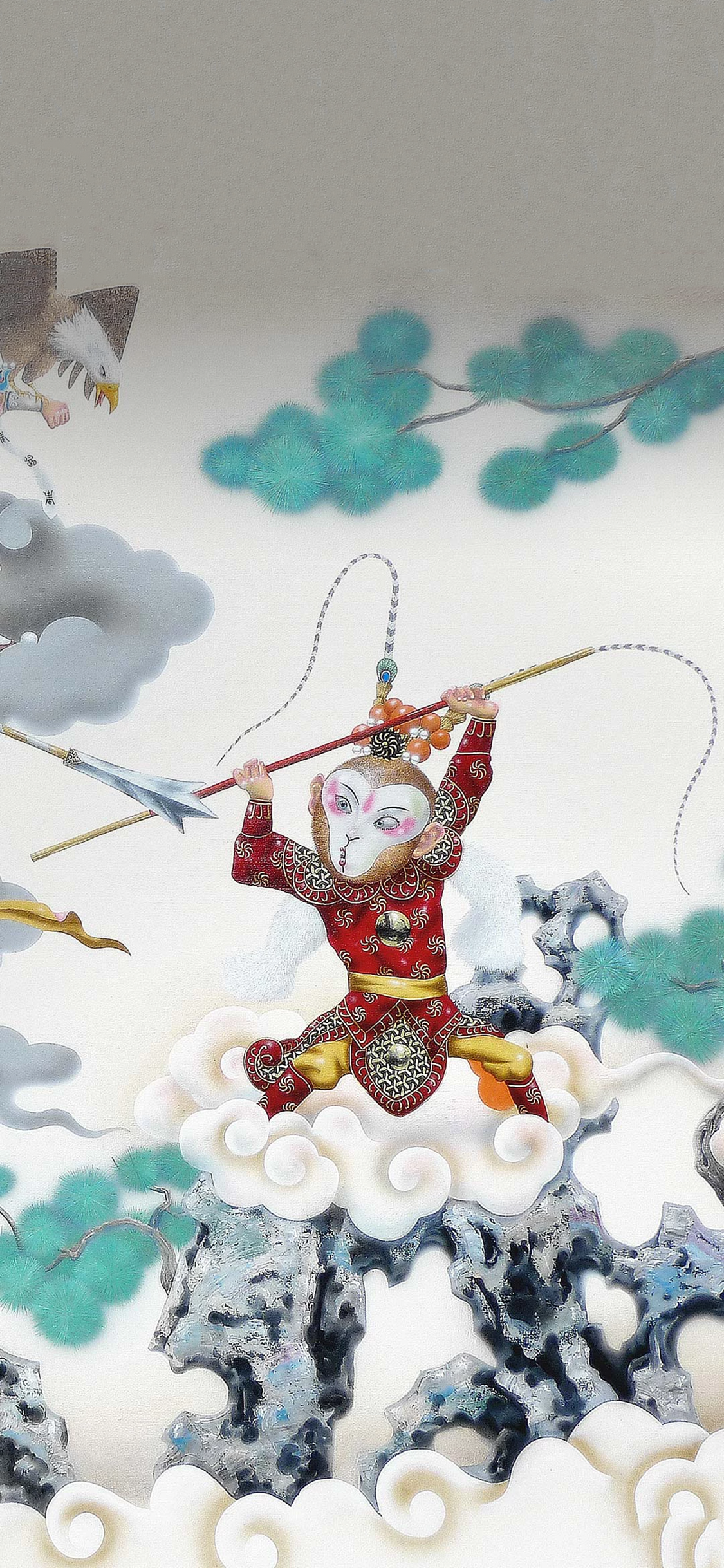 [2436×1125]插图 西游记 孙悟空 大闹天宫 苹果手机动漫壁纸图片