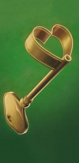 [2436x1125]插图 钥匙 金色 心形 苹果手机动漫壁纸图片