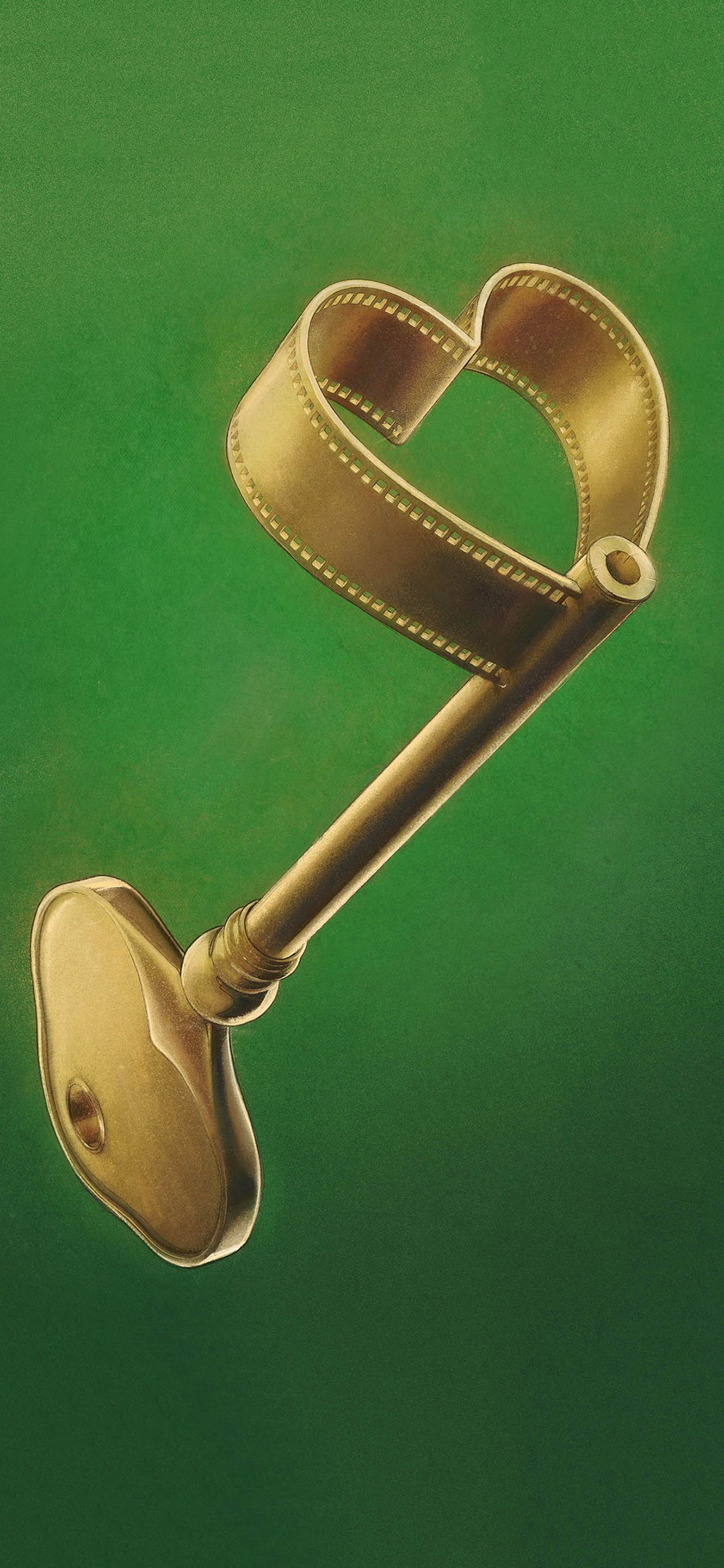 [2436×1125]插图 钥匙 金色 心形 苹果手机动漫壁纸图片