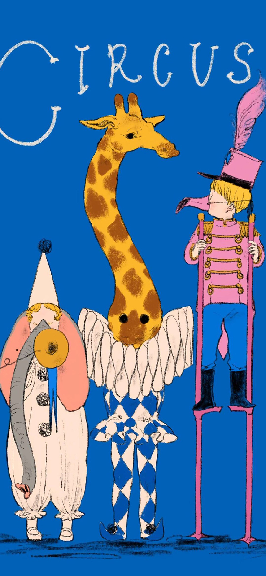 [2436×1125]插图 长颈鹿 马戏团 CIRCUS 苹果手机动漫壁纸图片