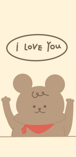 [2436x1125]插画 I love you 可爱 苹果手机动漫壁纸图片