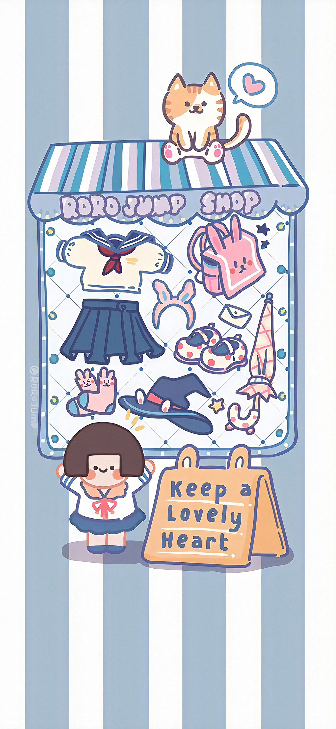 [2436×1125]插画 卡通 可爱 服饰 装备 苹果手机动漫壁纸图片