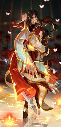 [2436x1125]插画 天官赐福 花怜 花城 苹果手机动漫壁纸图片