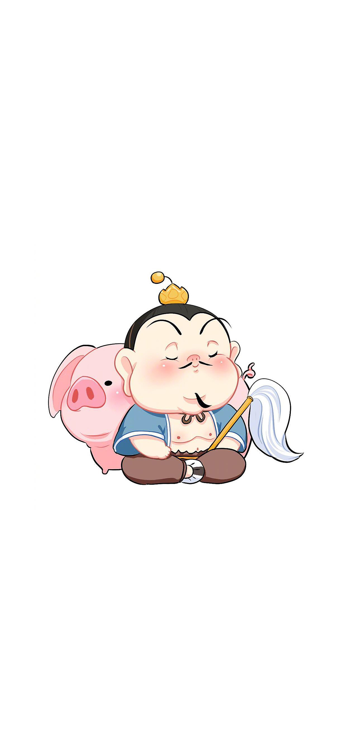 [2436×1125]插画 太乙真人 哪吒 猪 卡通 苹果手机动漫壁纸图片