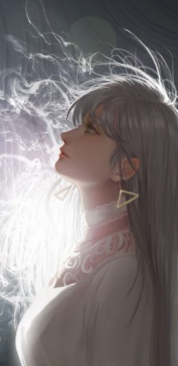 [2436x1125]插画 少女 侧颜 二次元 苹果手机动漫壁纸图片